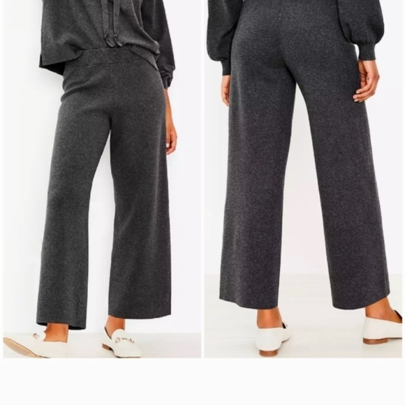 LOFT Gray Wide-Leg Pants High-Rise Sophistication - Picture 1 of 4